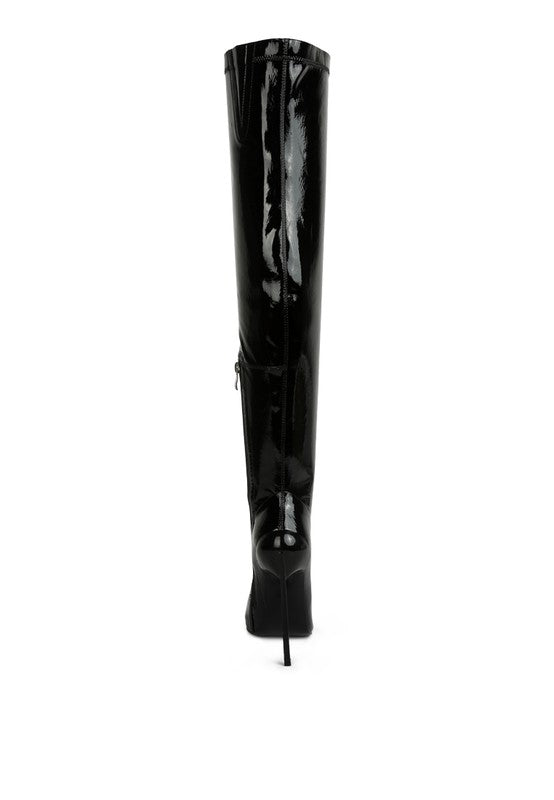 Chimes High Heel Patent Long Boots