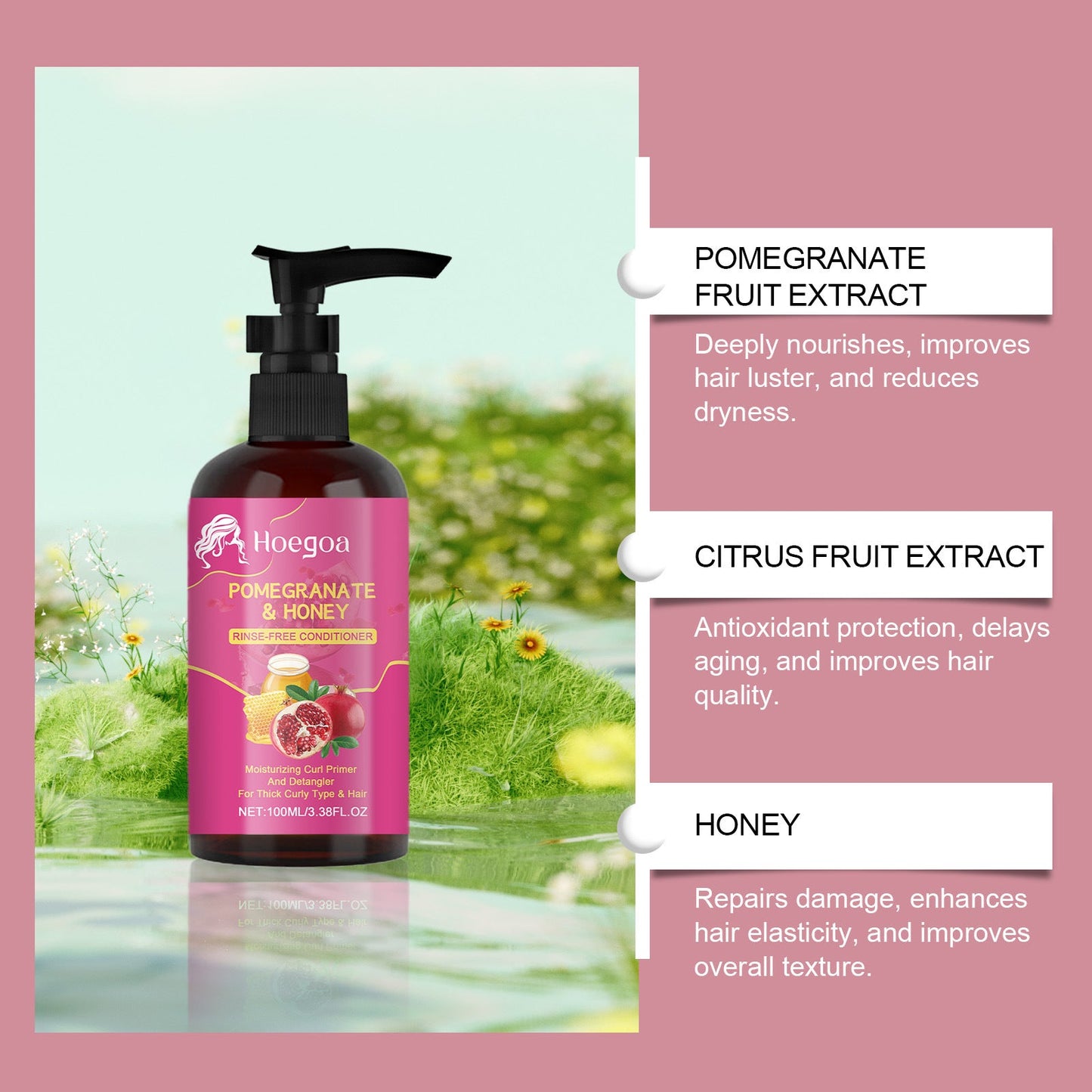 Pomegranate Infusion Hair Serum Hydrating Dry Damaged Gentle Smooth