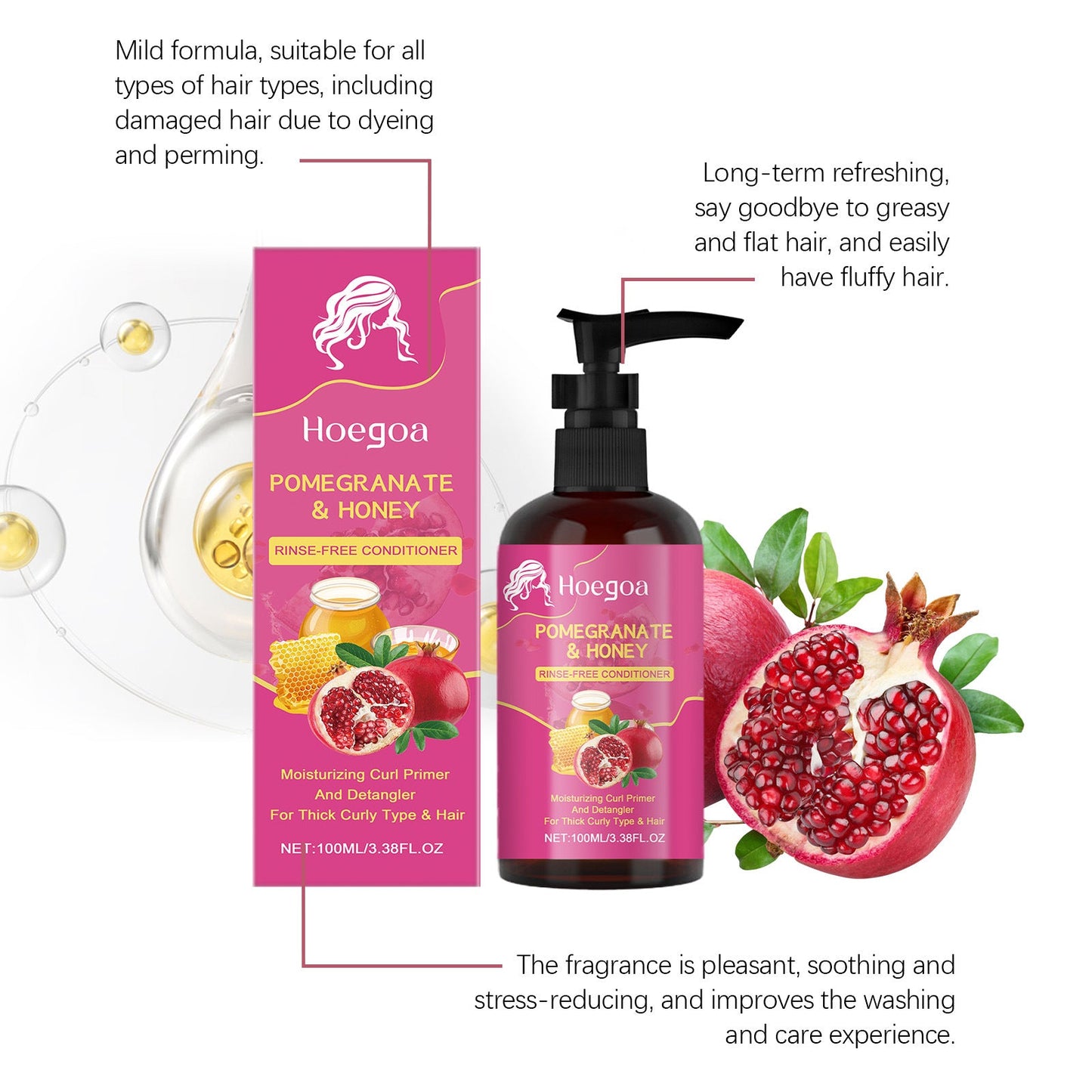 Pomegranate Infusion Hair Serum Hydrating Dry Damaged Gentle Smooth
