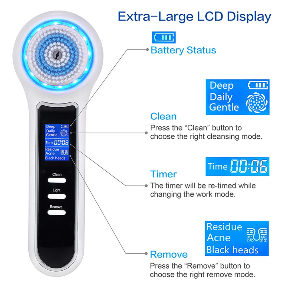 LED Display Multifunctional Pore Cleansing Brush Acne And Blackhead