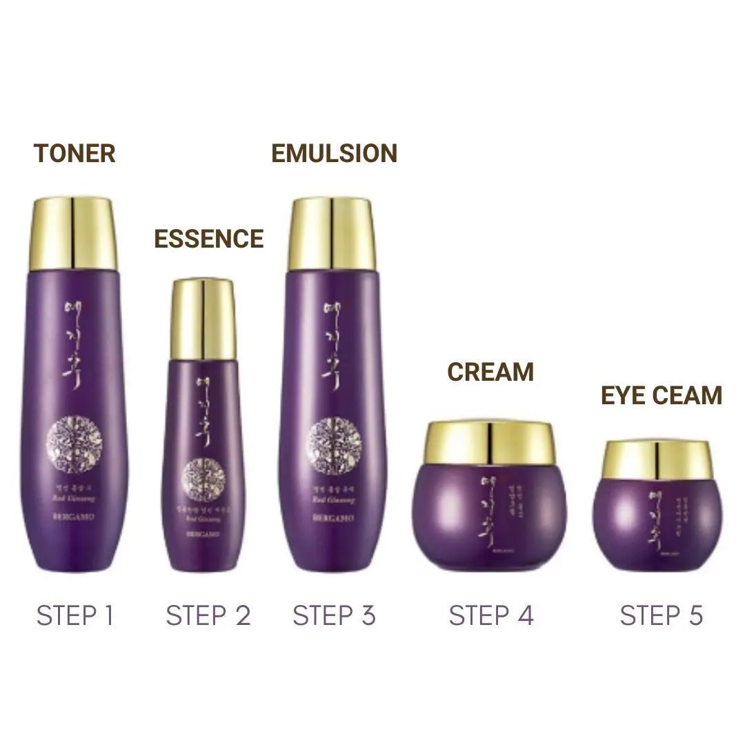 Yezihu Red Ginseng Skincare Set - Red