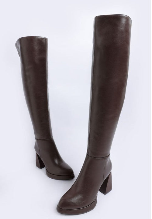 Nenana Faux Leather Knee-High Boots